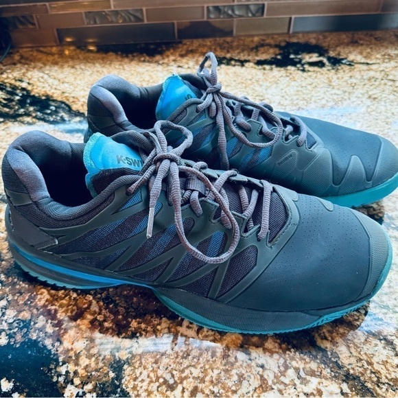 Men’s K-Swiss Aosta 7.0 blue n grey tennis shoes - Picture 3 of 10